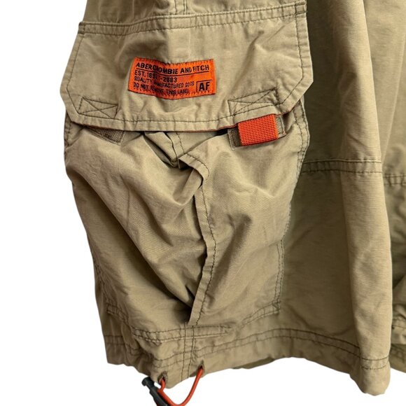 Abercrombie & Fitch Mens Paratrooper Cargo Shorts Tan XL Gorpcore Streetwear - Picture 4 of 7